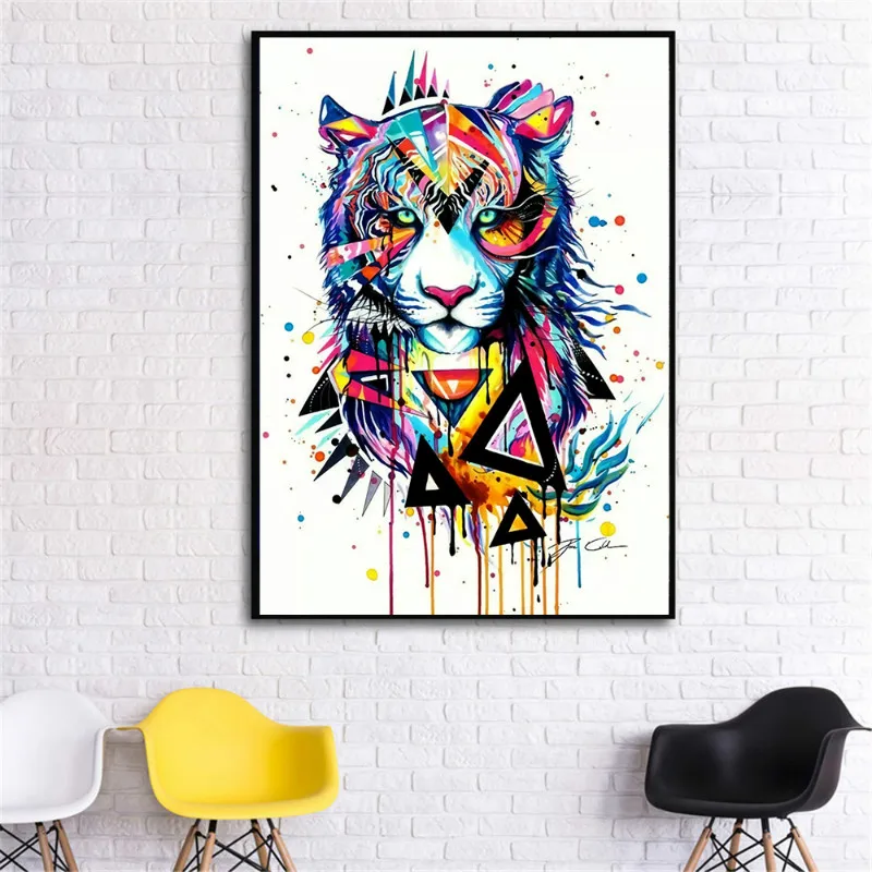 Современные граффити леопард тигр животные холст картины постеры печать