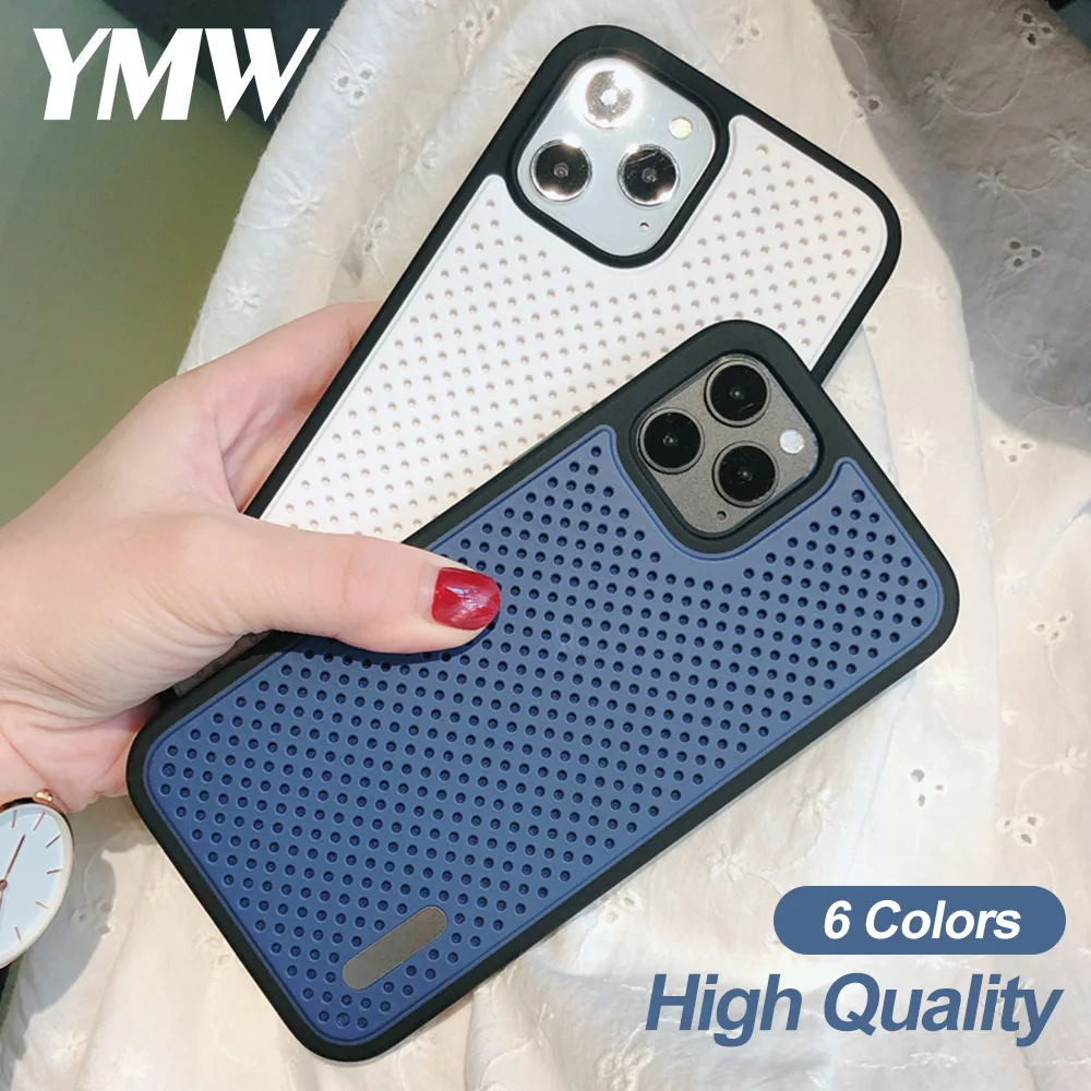 

NEW Vent mobile phone case for iPhone 12 Pro Max 11 X Xs Msx Xr 7 8 Plus SE2 Fashion Anti-fall Silicone Cases Back Cover