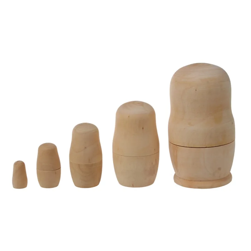 Русские девичьи матрешки пустые раскрашивают собственный набор из 5|Статуэтки и