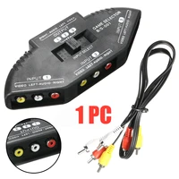 3 way audio video av cinch rca splitter switch selector box splitter with 3 rca cable for stb tv dvd player for xbox ps2