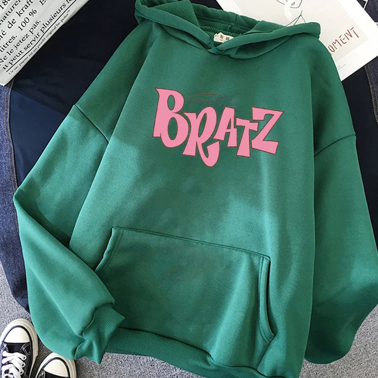 New Harajuku Autumn winter Sweatshirt Letter Bratz hoodie Women/men Casual student Fashion Hooded Sweatshirt Long Sleeve Unisex