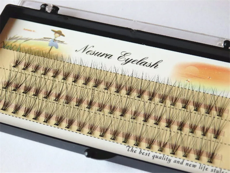 Мода 60 шт Профессиональные макияжи отдельных кластеров ресницы 6/8/10/12 мм прививка