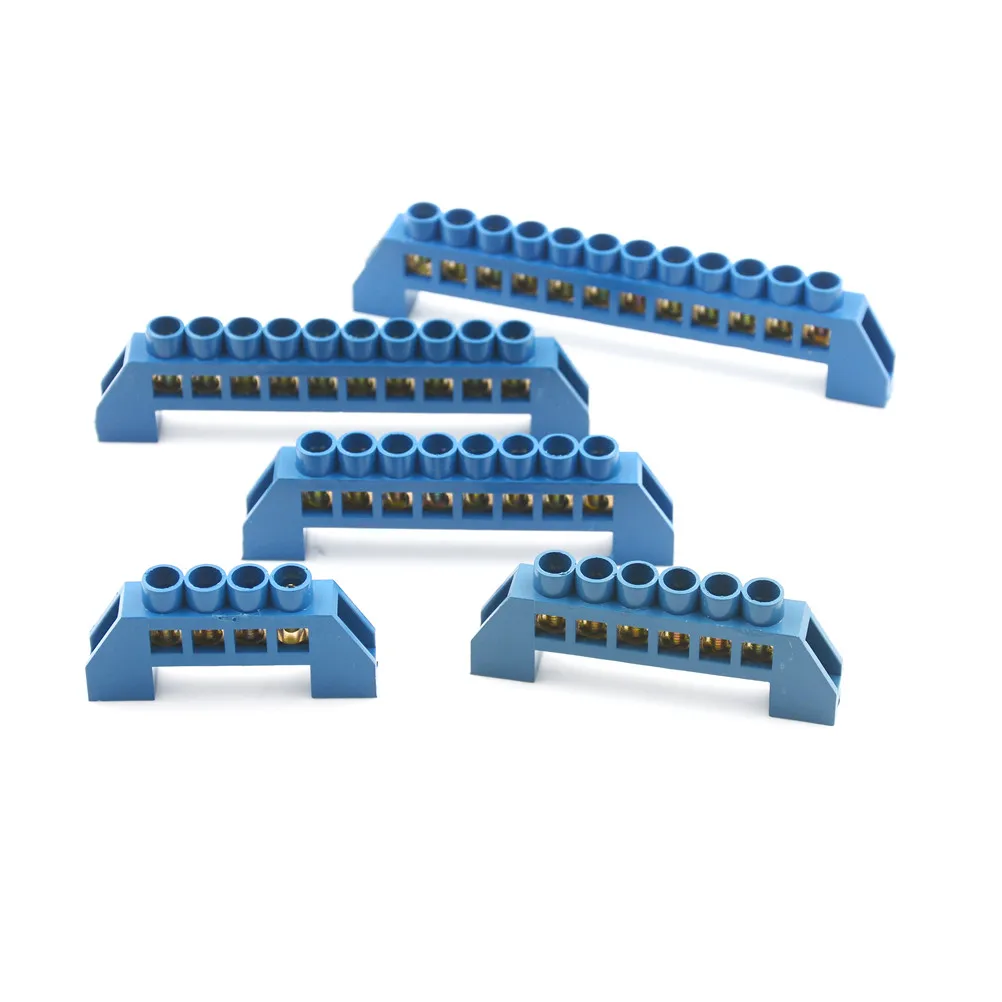 

4/6/8/10/12 Positions Terminal Block Connector Strip Brass Ground Neutral Bar Electrical Distribution Wire Screw Terminal