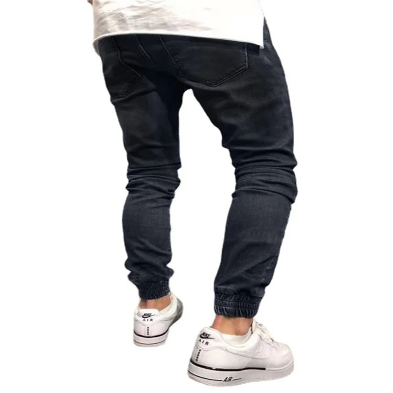 

2021 new men's casual jeans fashion trend loose big size small feet mid-waist stretch plus size trousers