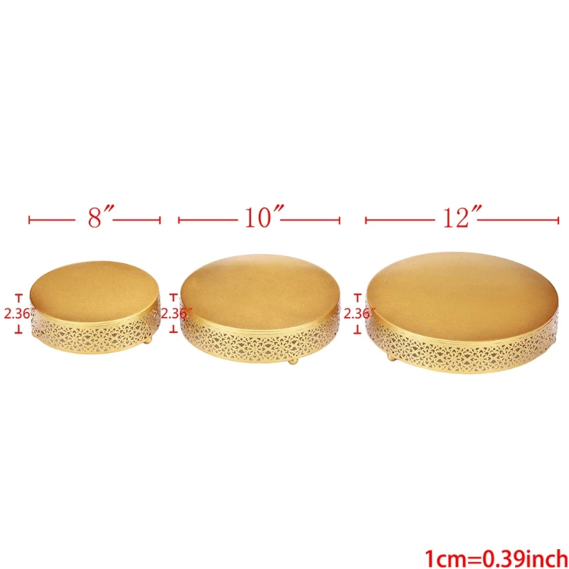 

Gold Mirror Metal Cake Stand Round Cupcake Wedding Birthday Party Dessert Pedestal Display Plate Home Decor