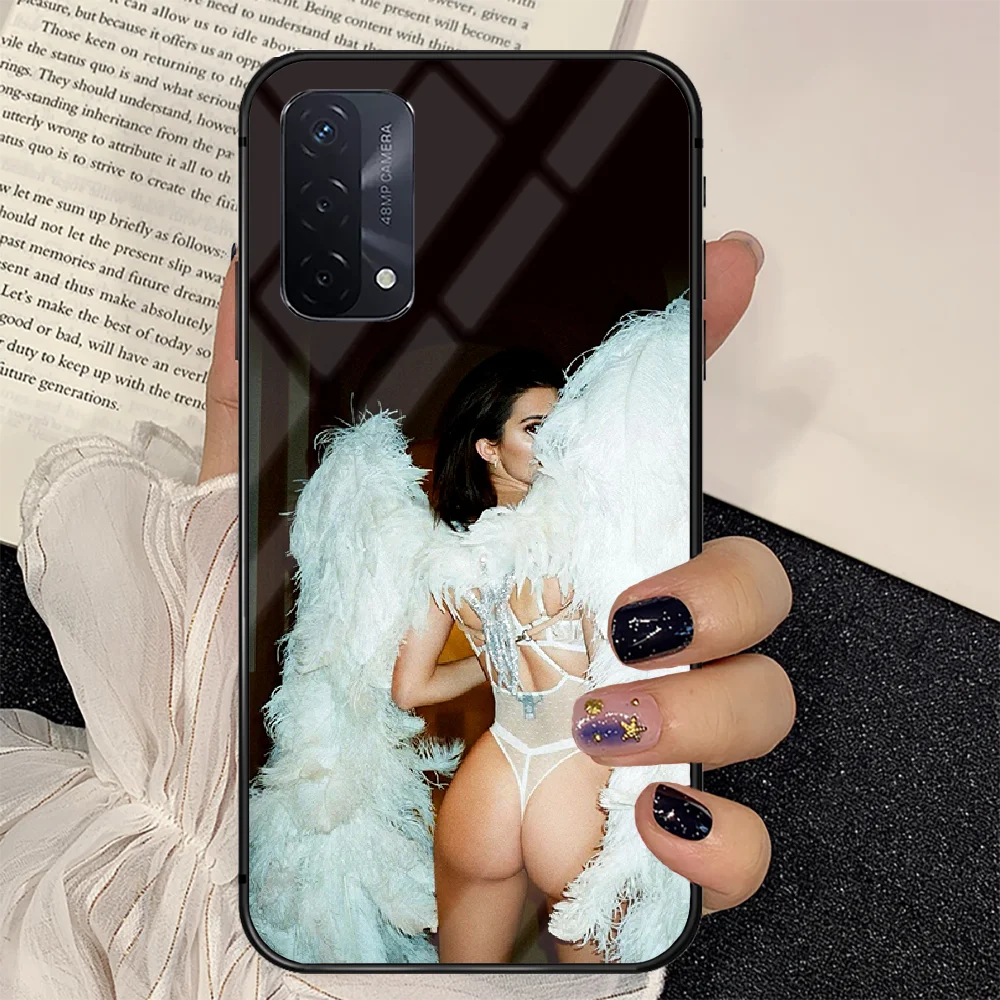 

sexy model Kendall Jenner Phone Tempered Glass Case Cover For oppo realme find a x c xt gt 2 53 3 6 7 50 11 Pro lite 5g Bumper