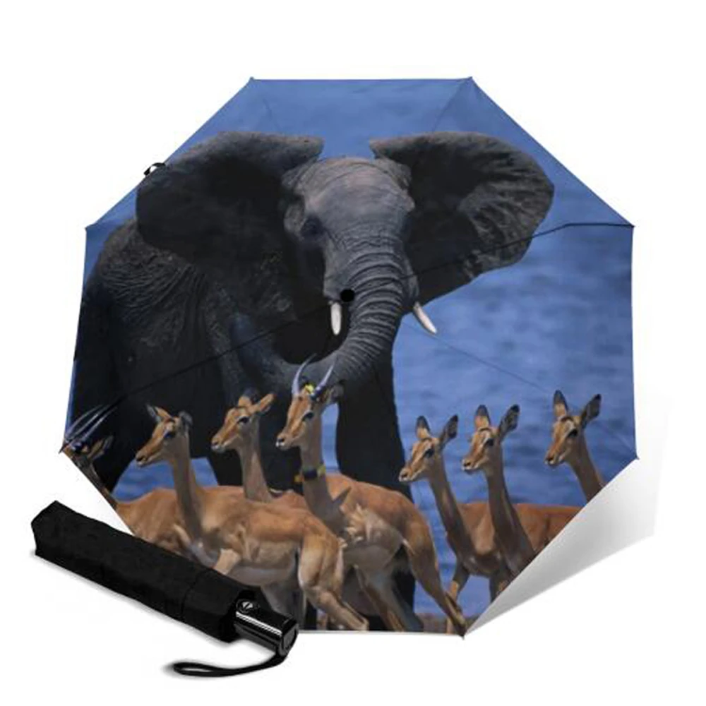 Креативный дорожный зонт с автоматическим открыванием и закрытием понж три