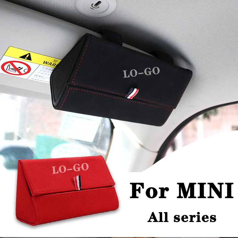 

Car Sunshield Suede Glasses Case Storage Box For MINI ONE Cooper S F54 F55 F56 F57 R55 R56 R60 R61 Interior Styling Accessories