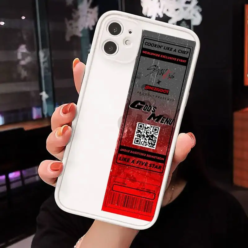 

Stray Kids Air tickets Design Phone Case Matte transparent For White iPhone 12 Mini 11 Pro XR XS Max 7 8 Plus X Back Cover