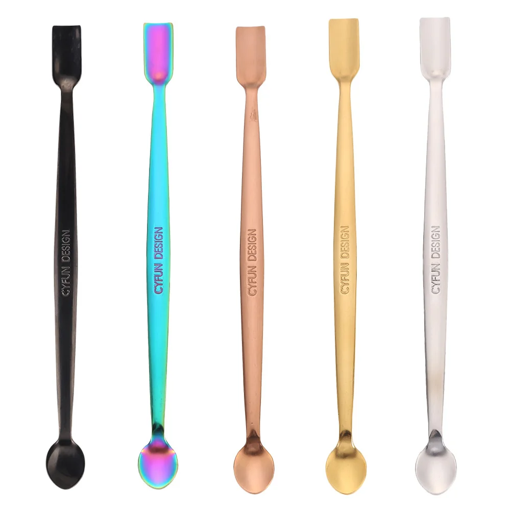 

Multifunctional Stainless Steel Cuticle Pusher Handmade Spoon Double Headed Spoon Dead Skin Push Remover Nail Art Cleaner Tool