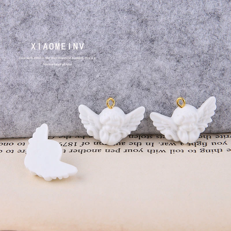 6 шт. корейские винтажные милые белые серьги в стиле барокко с маленьким ангелом