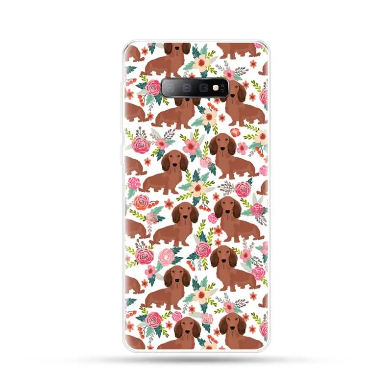 

Animal flower dog cat cute Phone Case For Samsung Galaxy S5 S6 S7 S8 S9 S10 S10e S20 edge plus lite cover shell funda capa