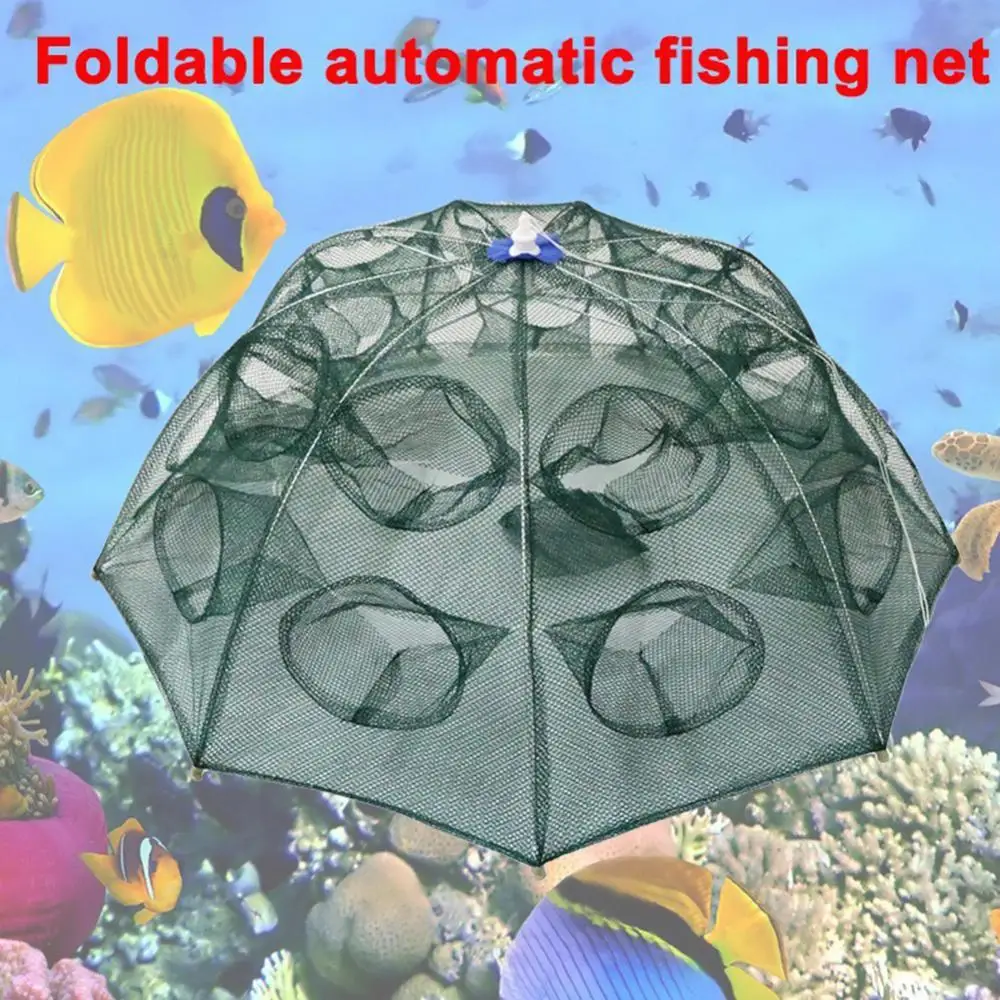 

75% Discounts Hot! Automatic Foldable Fishing Net Minnow Shrimp Cage Nylon Crab Fish Trap Network