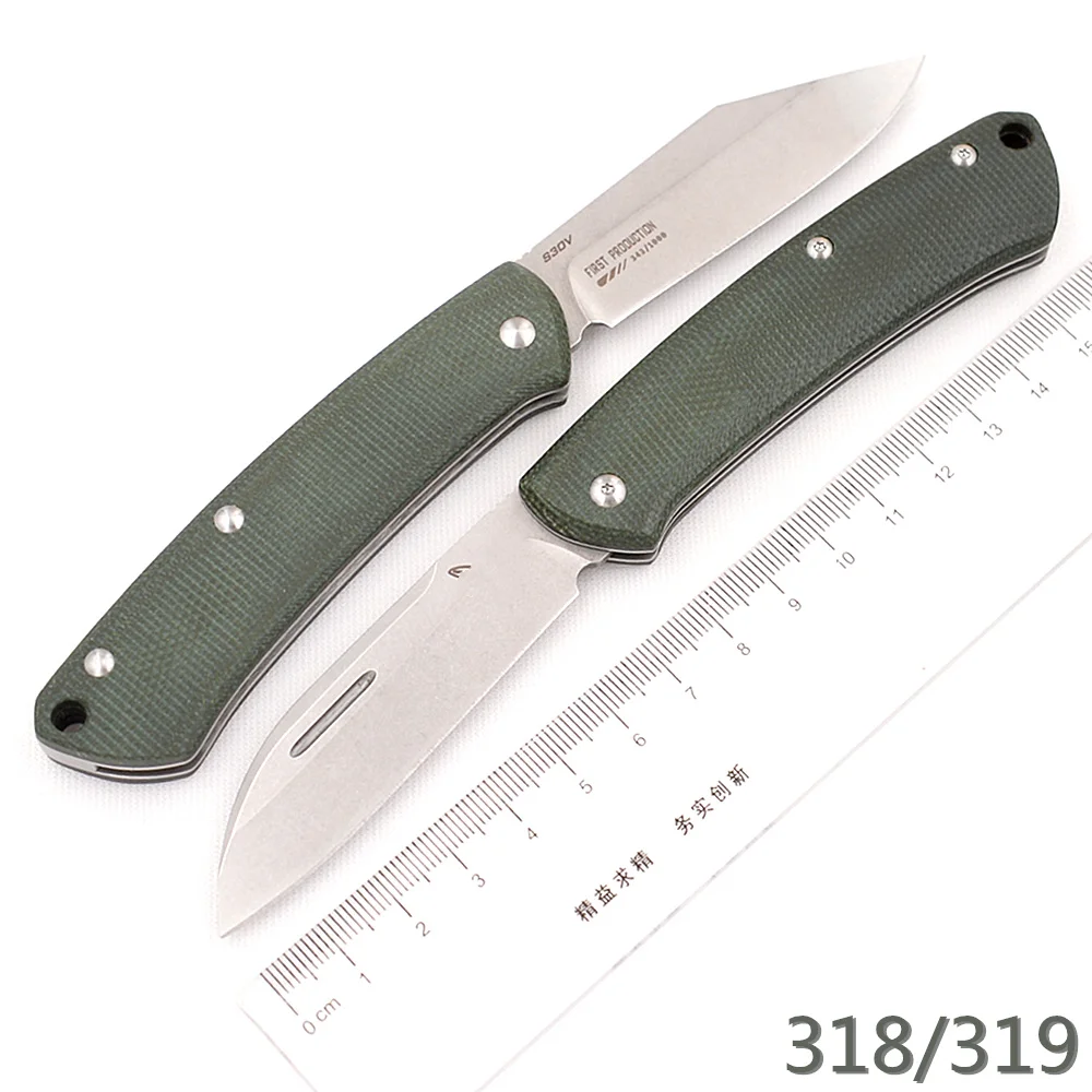

Складной нож для кемпинга, походов, карманный, с рукояткой 318 / 319 micarta / G10 Mark s30v