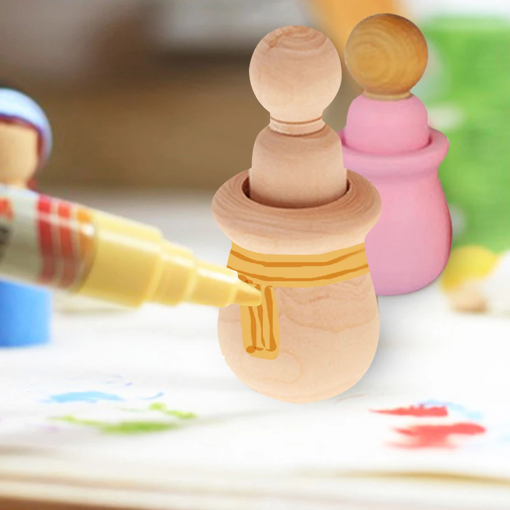 Деревянное украшение 10 милых неокрашенных пустых гладких и полированных