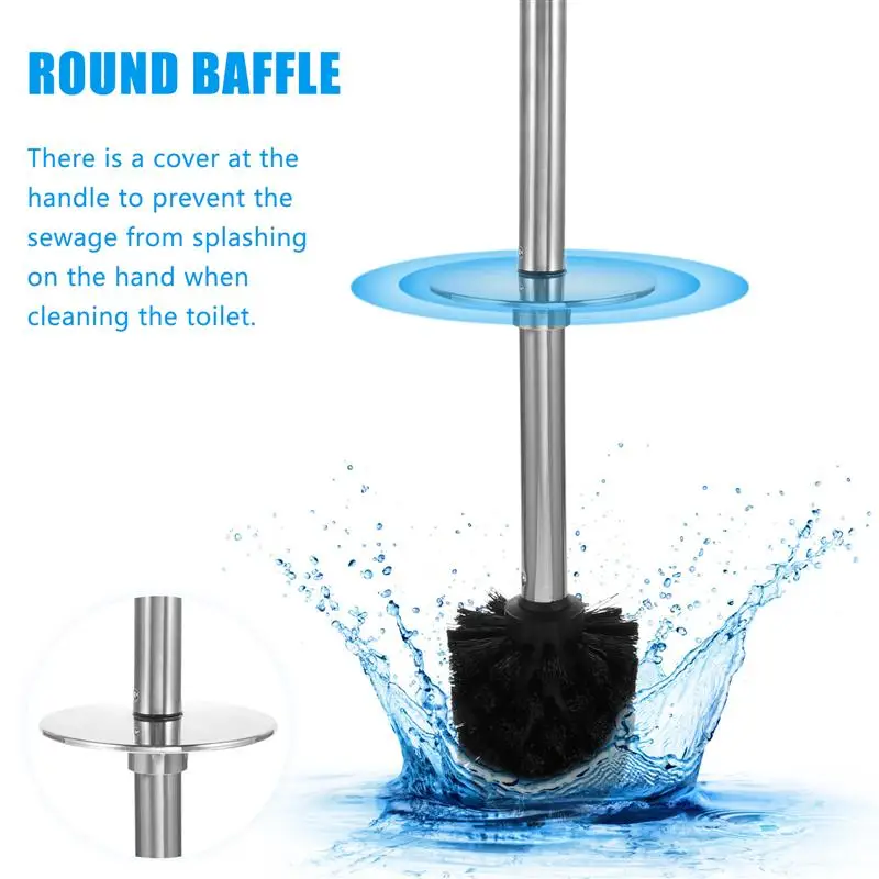 

Toilet Stainless Steel Brush Holder Toilet Clean Set With Long Handle Toilet Brush Cleaning Toilet Soft Hair Clean Toilet Brush