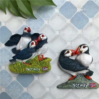 qiqipp creative magnet fridge magnet exported to norway three dimensional bird puffin resin magnet decorative magnet