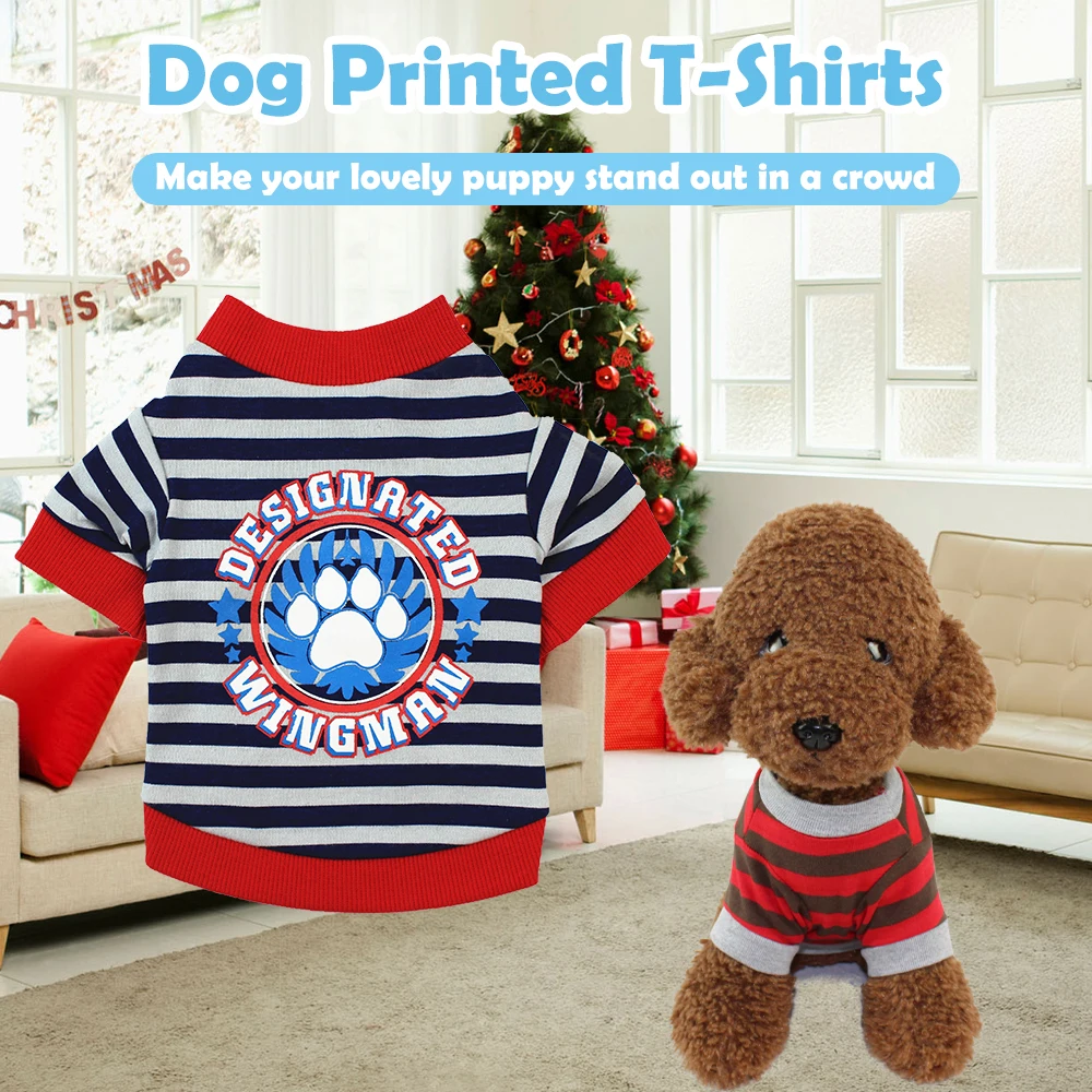 Pet Shirts Dog T-Shirts Pet Printed Clothes Pet Spring Autumn Winter Clothes Keep Warm Clothing for Small Medium Large Dogs Cats