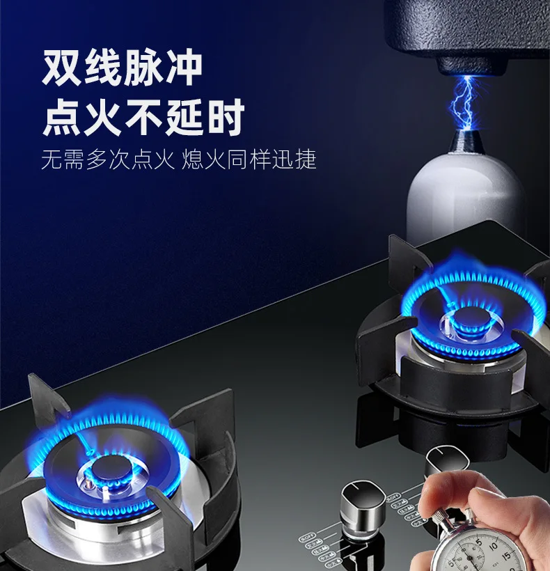 

4.2KW Gas Dual cooker embedded natural gas double stove timing fire liquefied gas cooker Touch control timing 99min Hotpot