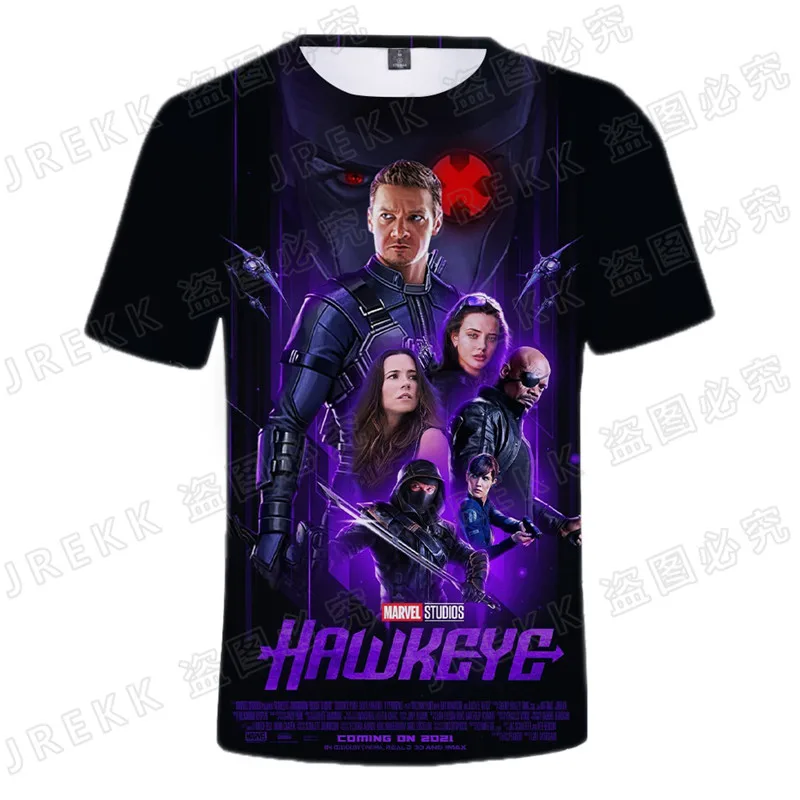 

Hawkeye Super Hero Marvel Men T-shirts Summer Fashion 3D Printed Women Clothing Streetwear Harajuku Children Tops
