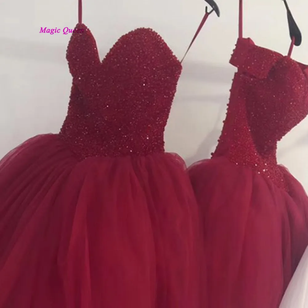 Dark Red Black Wedding Dresses 2020 Beads Corset Back Plus Size Gowns Princess Bride Dress African Vestido de Casamento | Свадьбы и