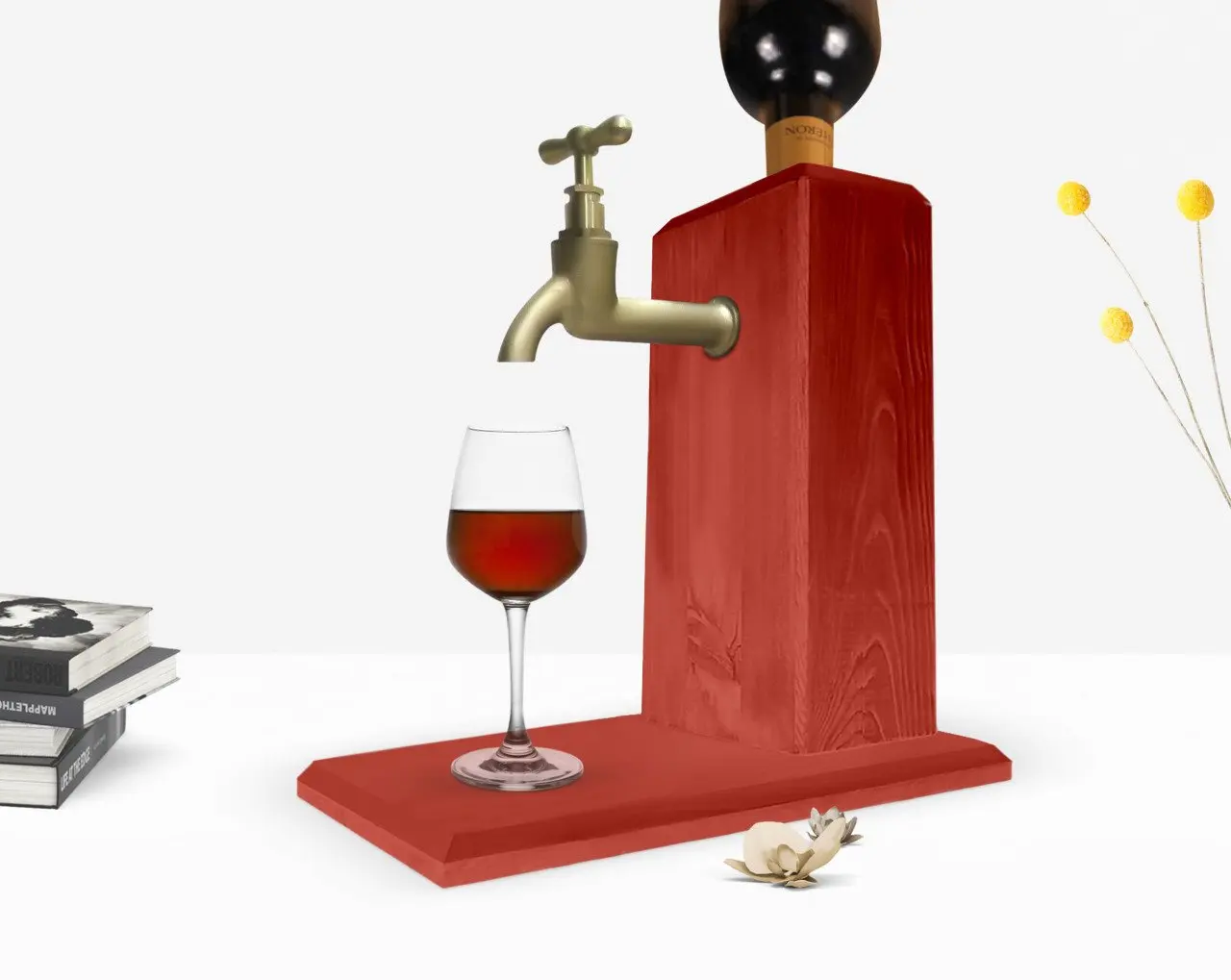 

BK Home Tap подставка для вина из натурального дерева-красная плитка
