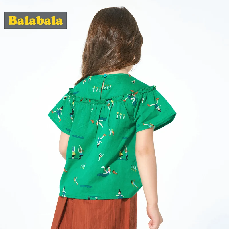 Balabala рубашка для девочек с коротким рукавом малышей 2020 летняя детская свободная