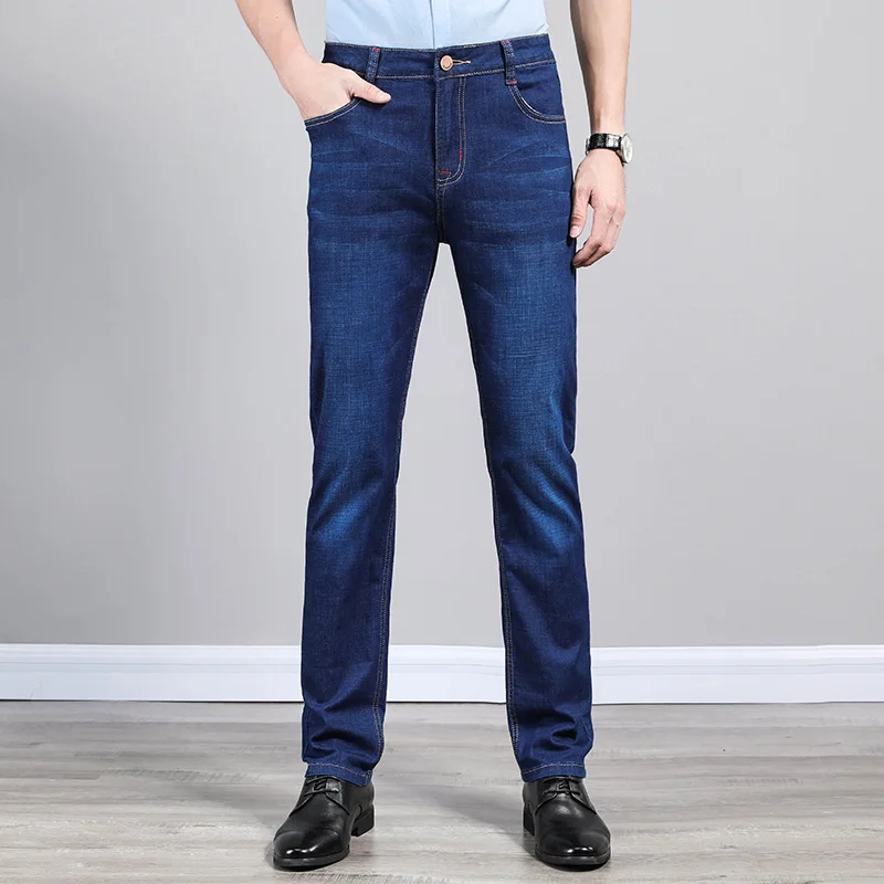MM 2020 модные новые мужские классические джинсы размера плюс облегающие