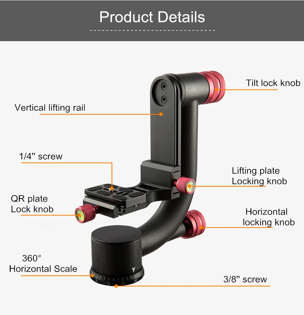 Viltrox VH-20 Pro Heavy Duty из углеродного волокна штатив-Трипод стабилизатор главный Quick Release Plate для телеобъектив фотографии птица