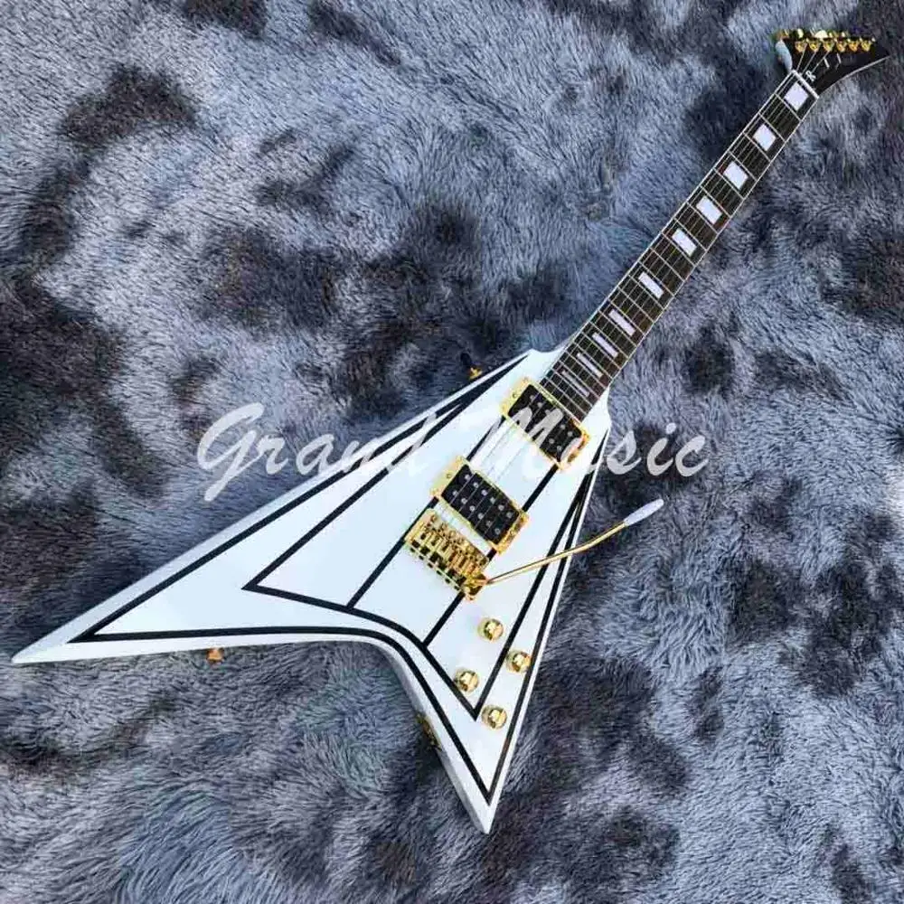 Custom Jackson R Abnormity v образная ласточкин хвост электрическая гитара в белом