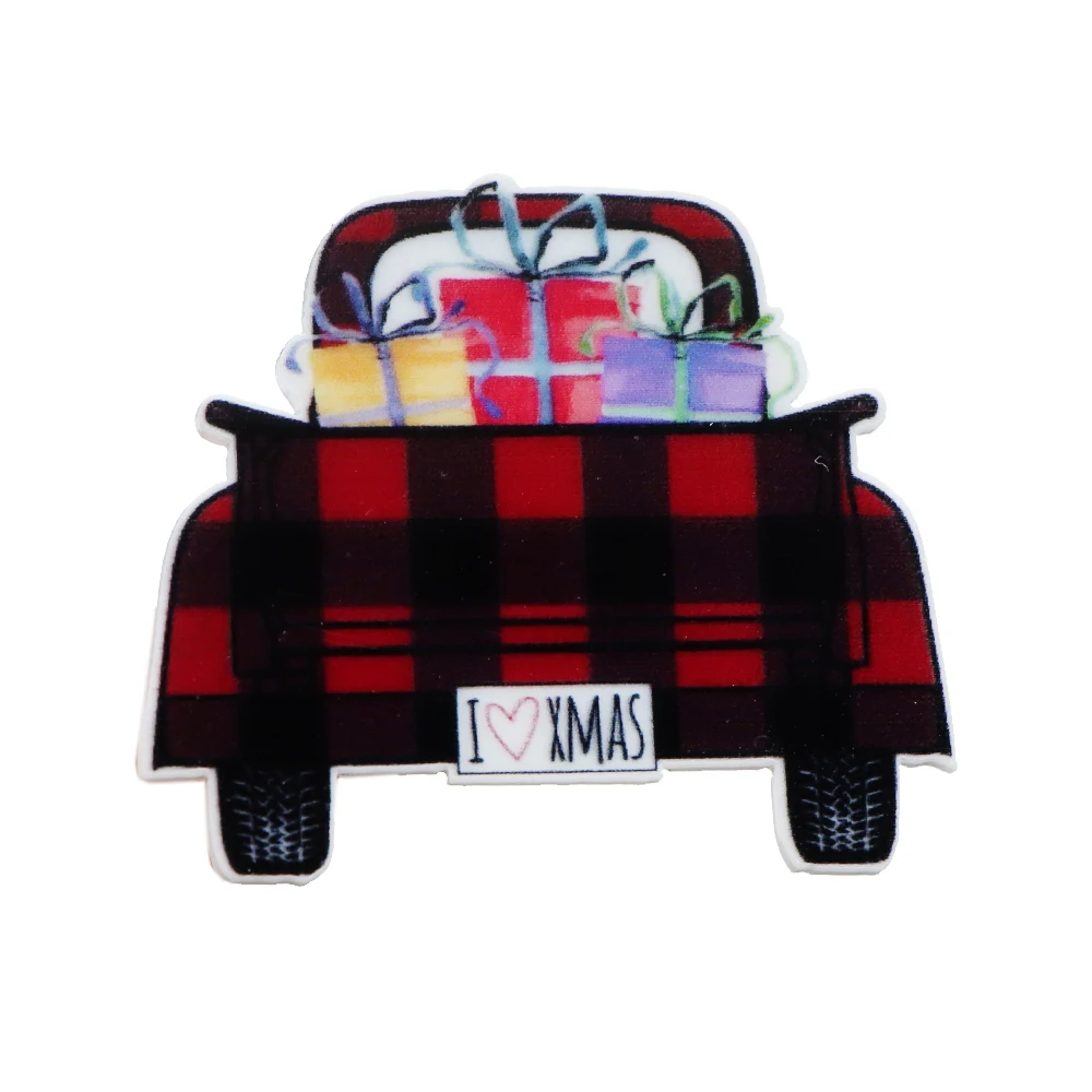 Christmas Cartoon Car Flat Back Planar Resin Cabochon DIY Acrylic Accessories Mobile Phone Case Headband 5Yc18692 | Дом и сад