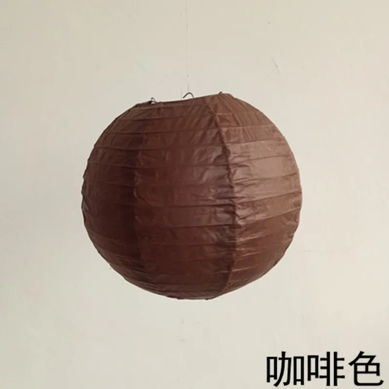 2pcs-Brown 2 шт. 4/6/8/10/12/14/16 дюймовый круглый одежда для свадьбы, дня рождения Бумага украшения-фонарики, подарок, ремесло, сделай сам, светильник подвесной шар - Цвет: 2pcs-Brown