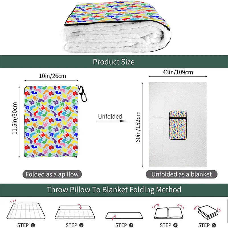 Preço Pegada De Palma Viagem Travesseiro Cobertor Dois-em-um Mochila Cinta E Compacto Avião Saco Cintura Suporte 60x43 Polegadas