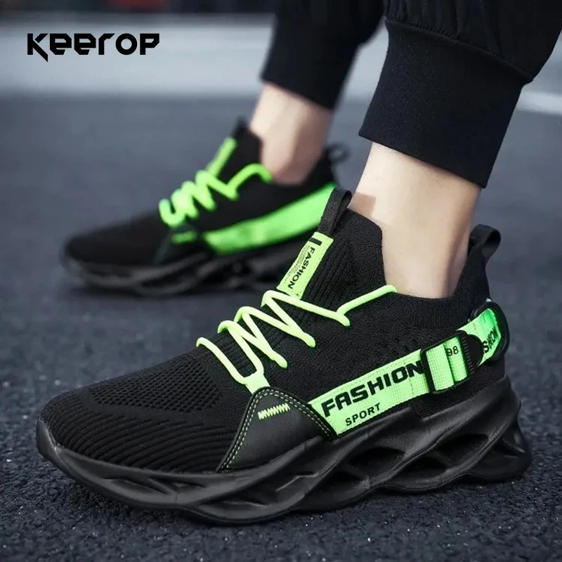 

KEEROP Men's Casual Sneakers Fashion Trend Outdoor Running Sports Shoes Mesh Breathable Comfortable Women's Training Sneakers