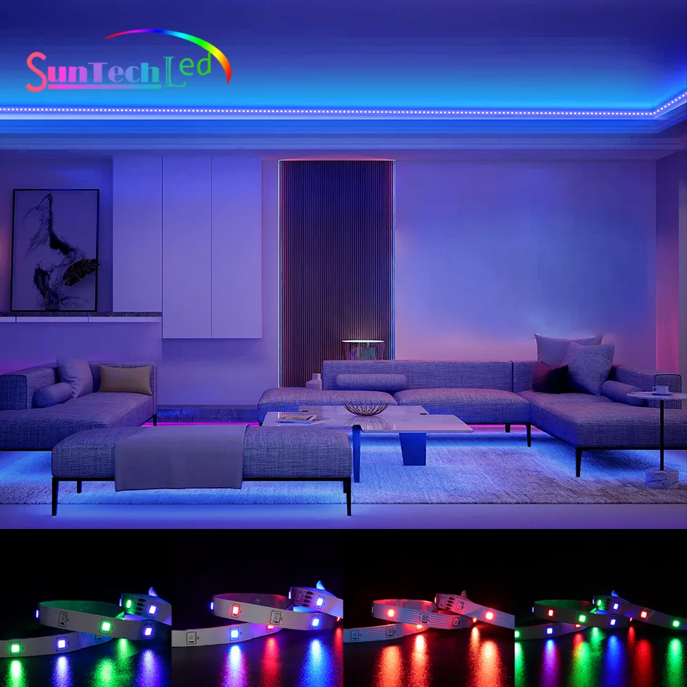 Светодиодная ленсветильник Suntech SMD 2835 RGB гибкая светодиодная лента с управлением