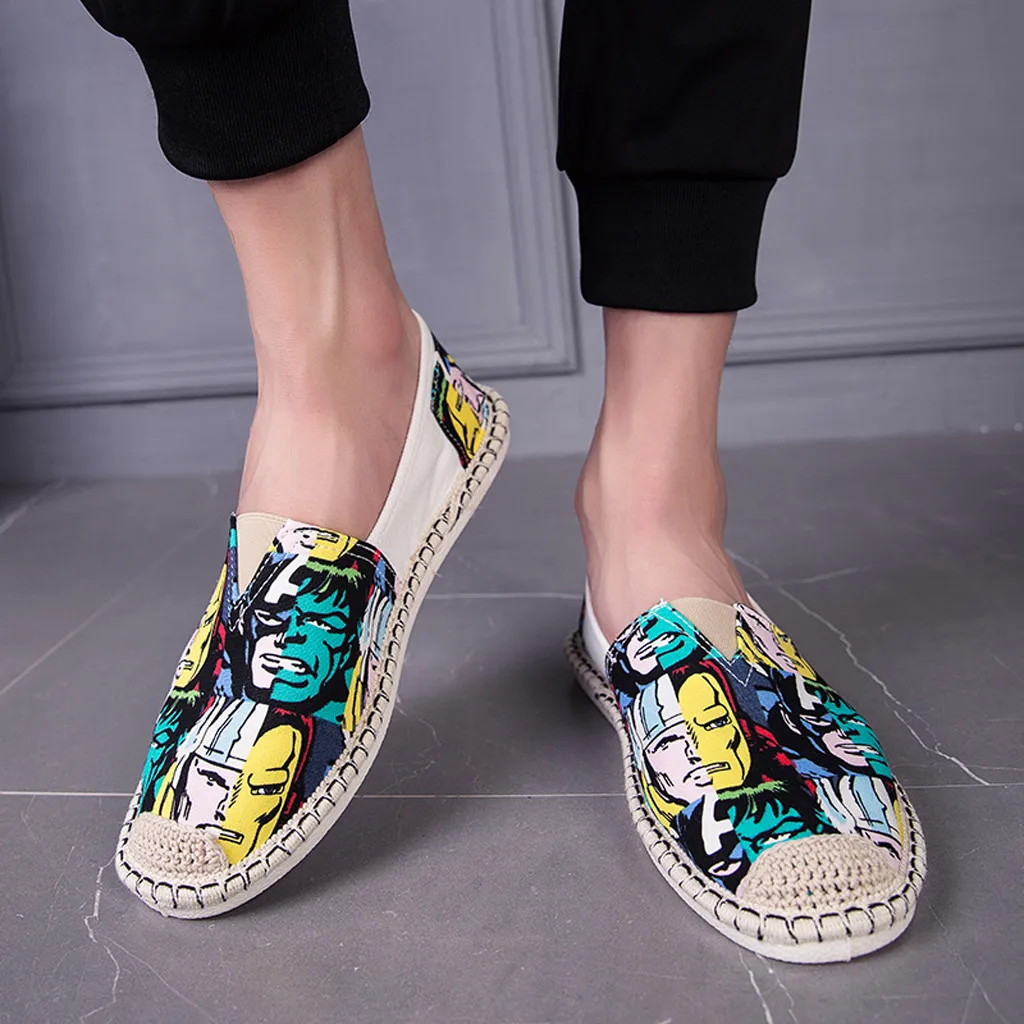 Мужские спортивные ботинки в китайском стиле холщовые с одной ногой и граффити