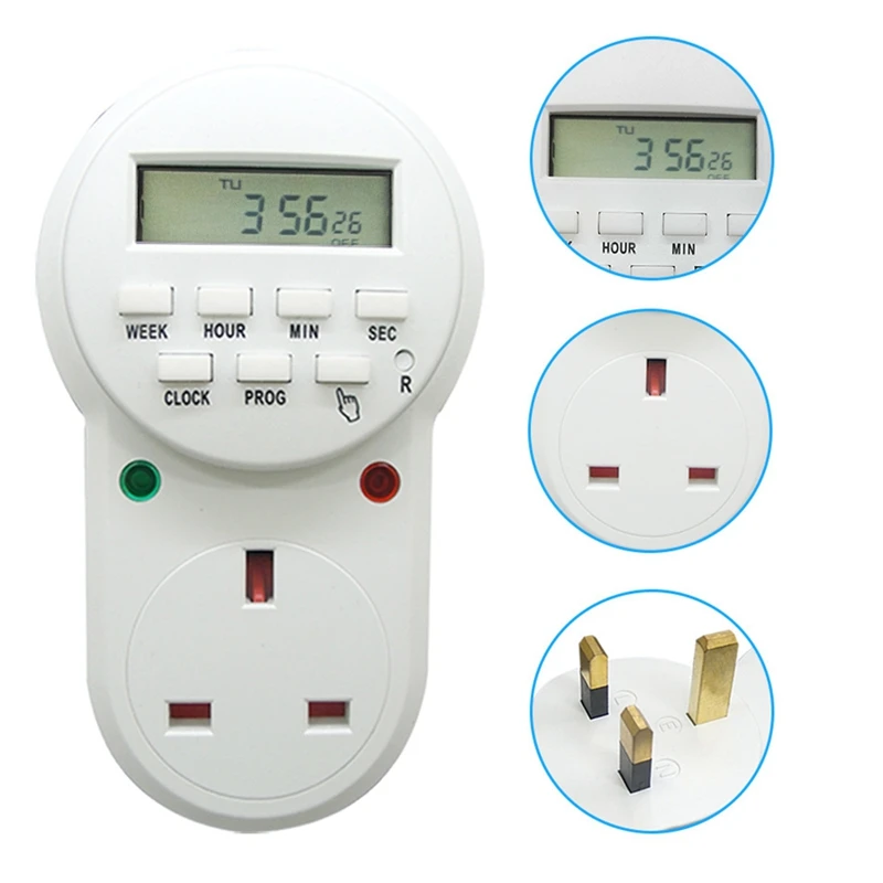 2PCS Socket 13A British Standard Cycle Timer Switch Hong Kong Timing Conversion Cocket UK Plug | Обустройство дома