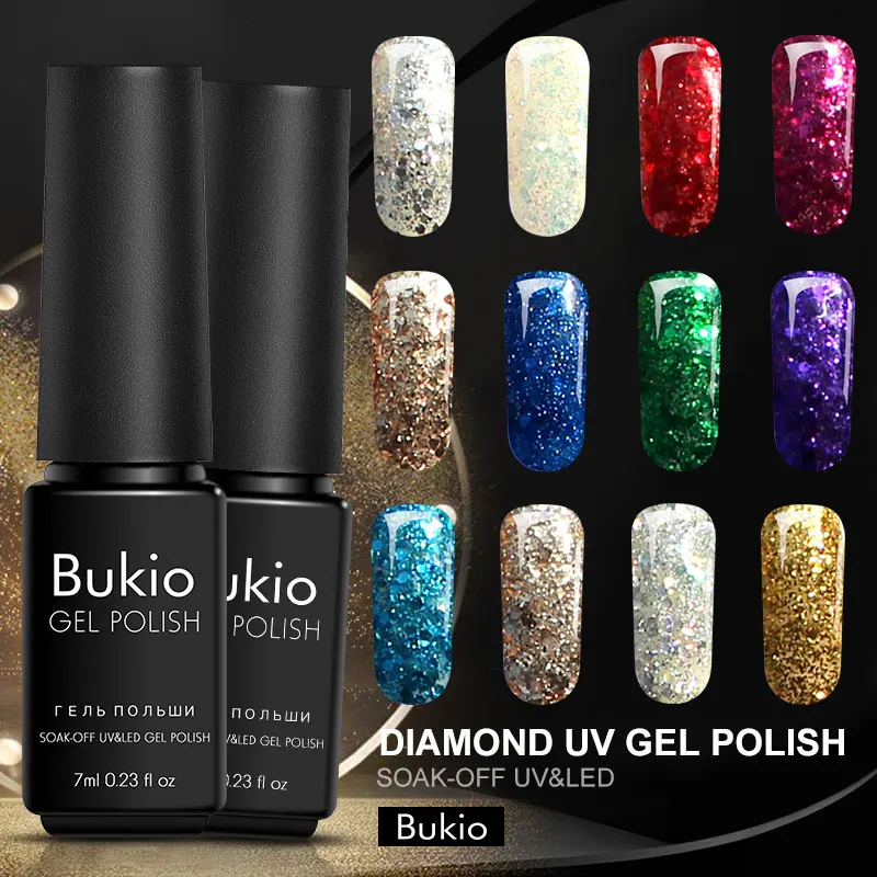 Гель лак для маникюра Bukio 3D Алмазный 7 мл новинка гель краска ногтей 20 видов