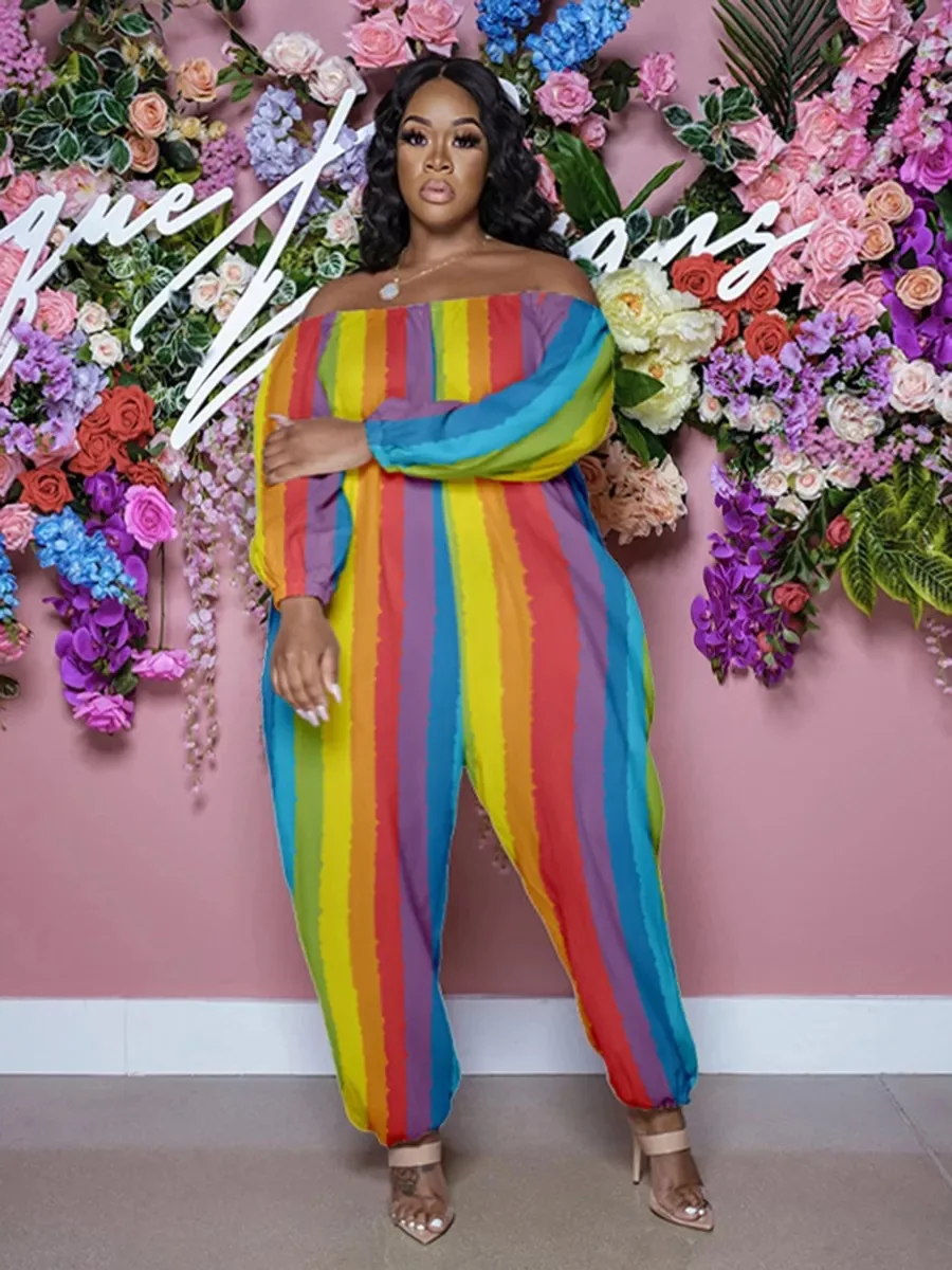 

Женский комбинезон с открытыми плечами, большие размеры