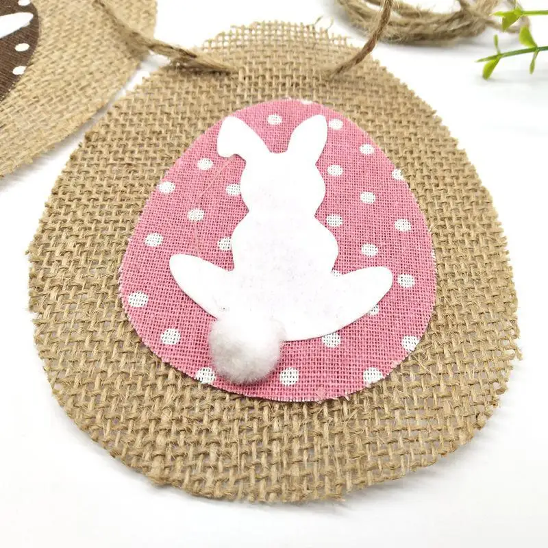 Новый Кролик Linene пасхальные баннеры мешковины и Банни печати бандаж флаги для