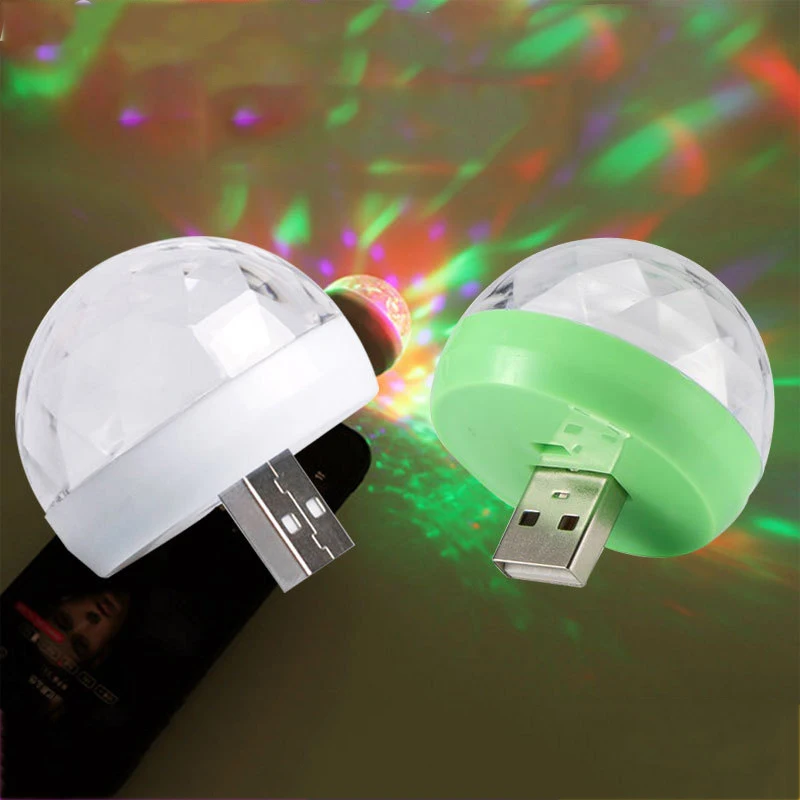 Автомобильная лампа с USB-разъемом DJ RGB миниатюрный Красочный музыкальный