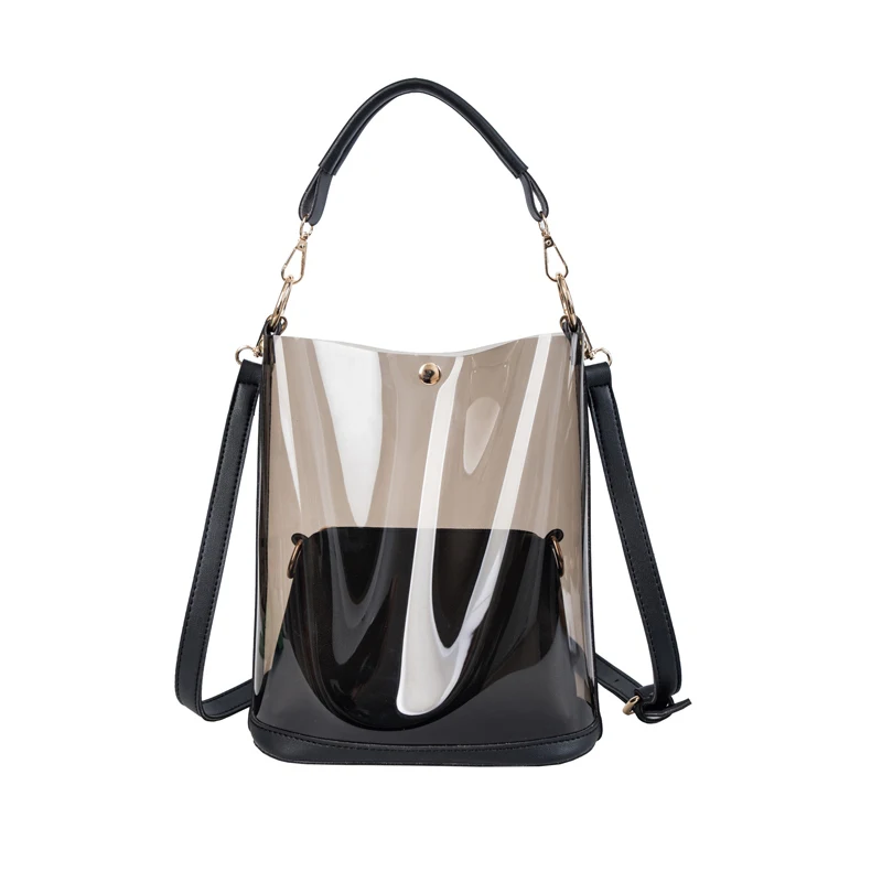 

[EAM] Women New Trend Composite Bag Bucket Transparent Personality All-match Crossbody Shoulder Bag Fashion Tide 2021 18A1138