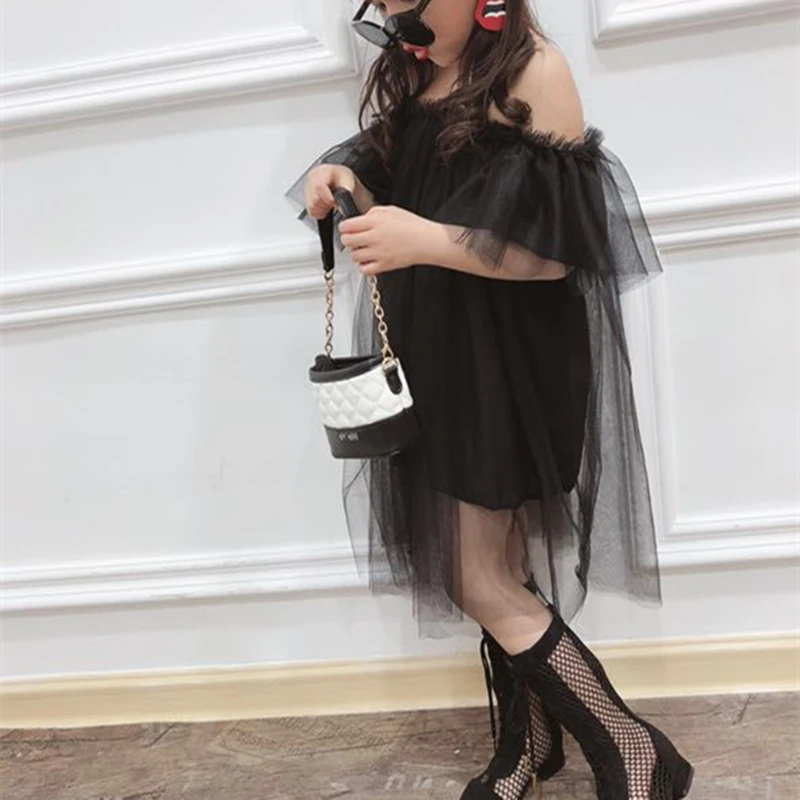 Летние длинные платья принцессы из тюля для девочек детские кружевные вечерние