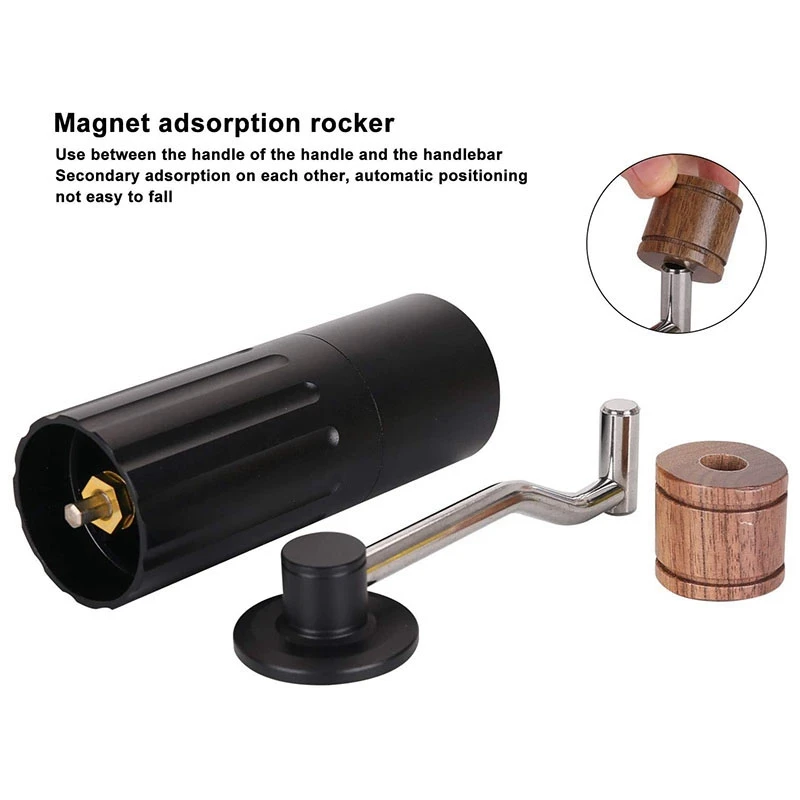 

Manual Coffee Grinder, Double Bearings Stable Grinding, Stainless Steel Core Adjustable, Hand Coffee Grinder