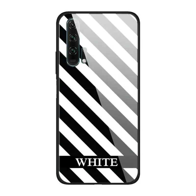 

OW Luxury Brand Off Glass Phone Case Fundas for Huawei P20 Pro P30 Lite Mate 9 10 20 Pro Nova 3i 5 3E Cover Accessories