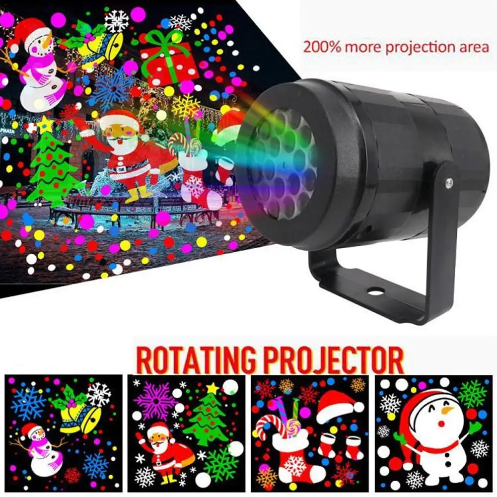 

Christmas 16 Pattern Automatic Rotating LED Projector Lights Waterproof Indoor Christmas Spotlight Night Lights Landscape Lamps