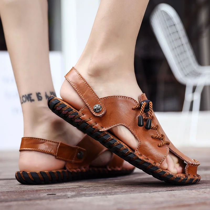 

Sandals Men Leather Sandalle Homme Sandalias Para Hombre Summer Men Sandals Sandalet Erkek Verano Cuero Sandale
