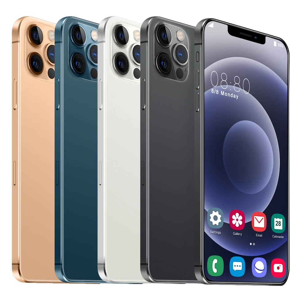 

Mobile Phone Global Version iP12pro Max Phone Android 10.0 6.7" Waterdrop HD Screen 12GB+512GB Cellphone 5800mAh 4G Smartphone