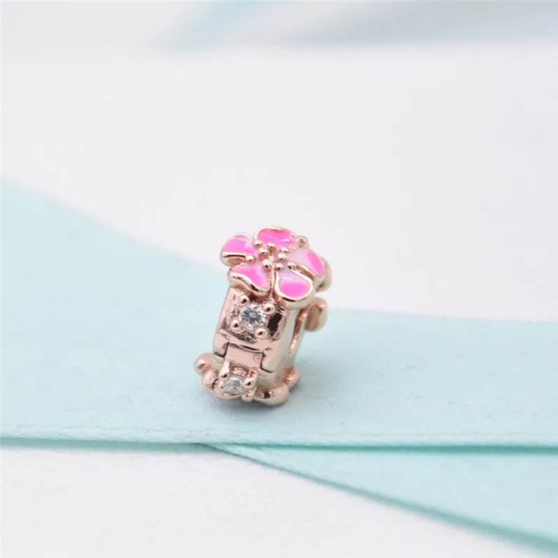 Весенние цветы персика цветок Роза Зажим очаровательные модели подходят для браслетов из бисера браслеты DIY