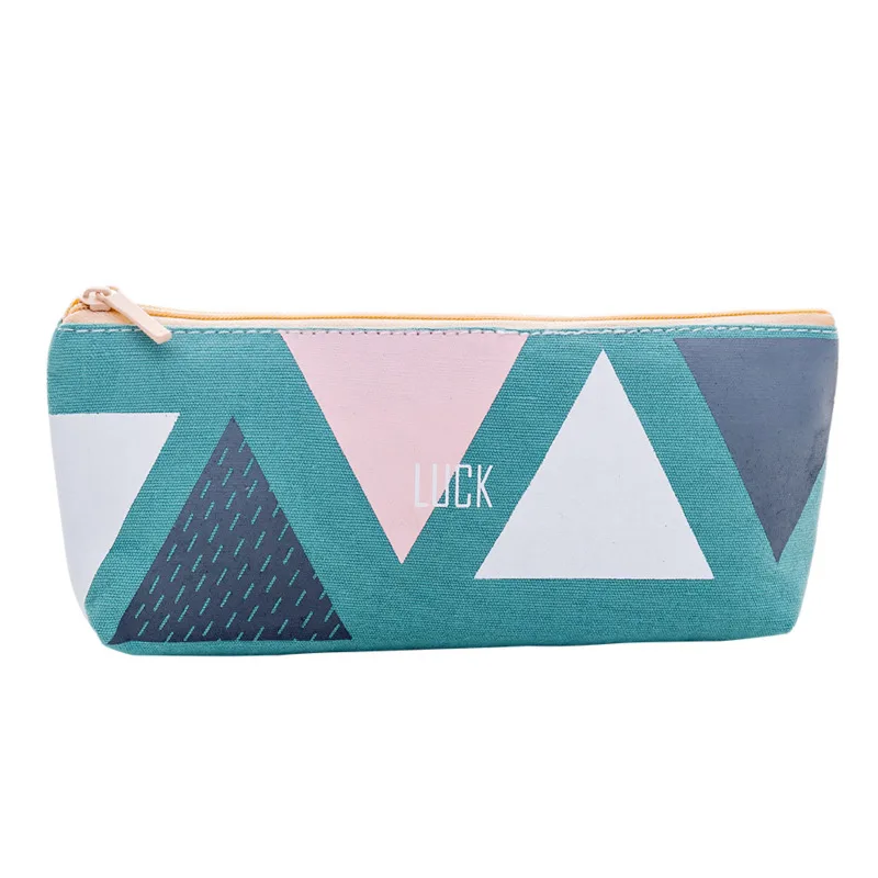

Creative Cute Stationery Pencil Pouch Case School Supplies Small Fresh Geometry Inverted Trapezoidal Pen Bag Canvas Pencilcase
